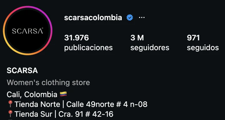 Perfil de Instagram de Scarsa